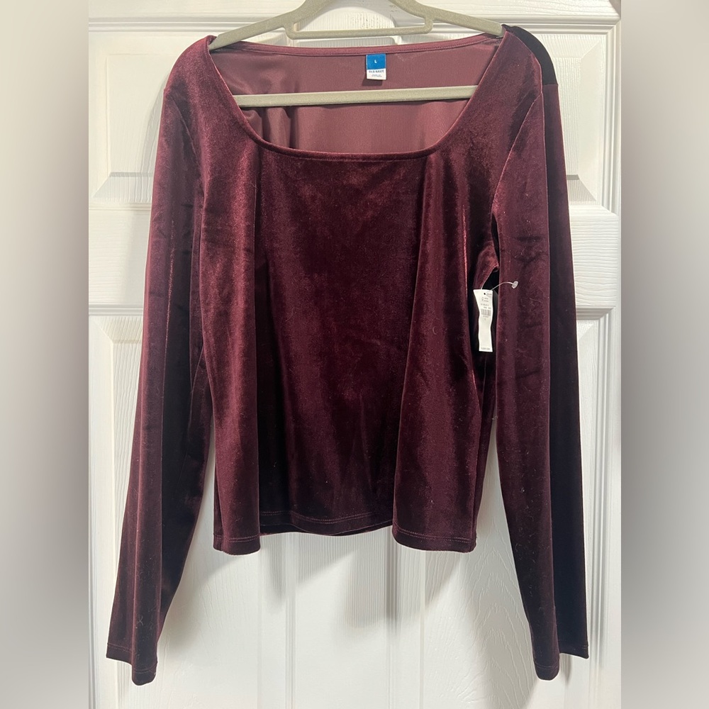 NWT Red Velvet Square Neck Top
